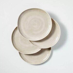 11" Tonal Melamine Dinner Plate Set 4pk - Hearth & Hand Magnolia - Cream/Natural